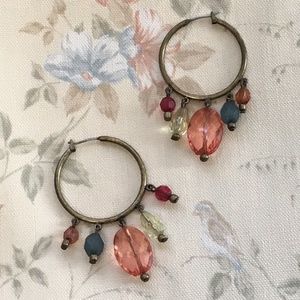 Colorful Jeweled Hoops